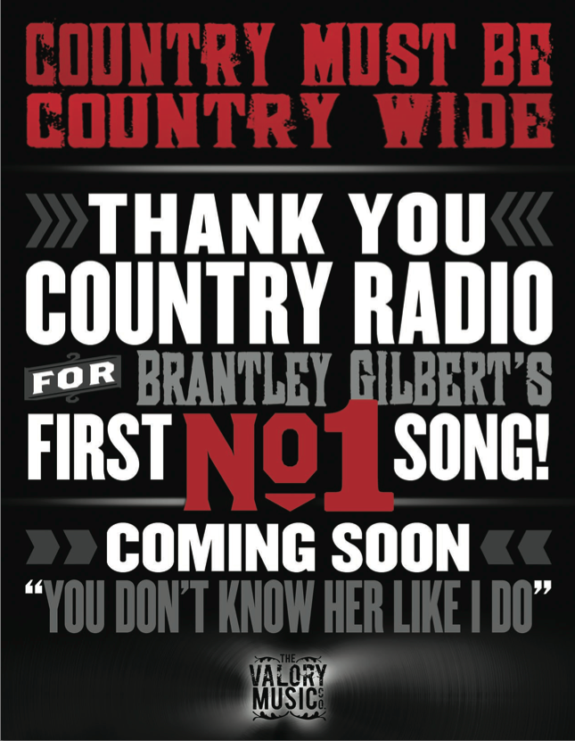 CMR Photo Of The Day: Brantley Gilbert's First #1 Single "Country Must ...