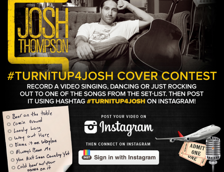 Josh Thompson Launches Turnitup4josh Cover Contest