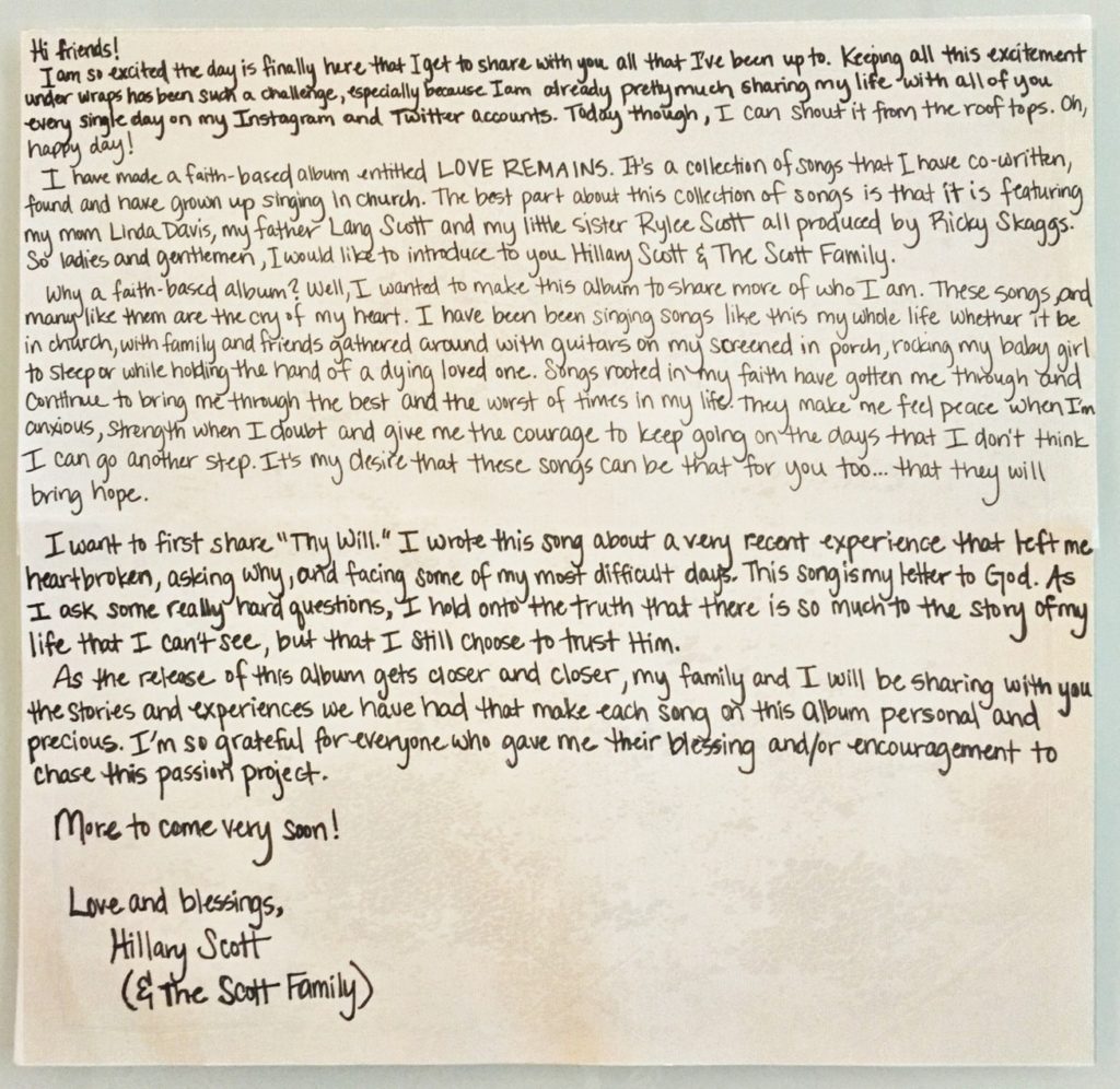 Hillary Scott Letter - CountryMusicRocks.net