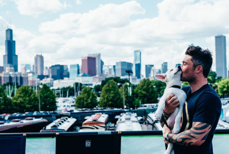 Michael Ray with Dog Wrigley