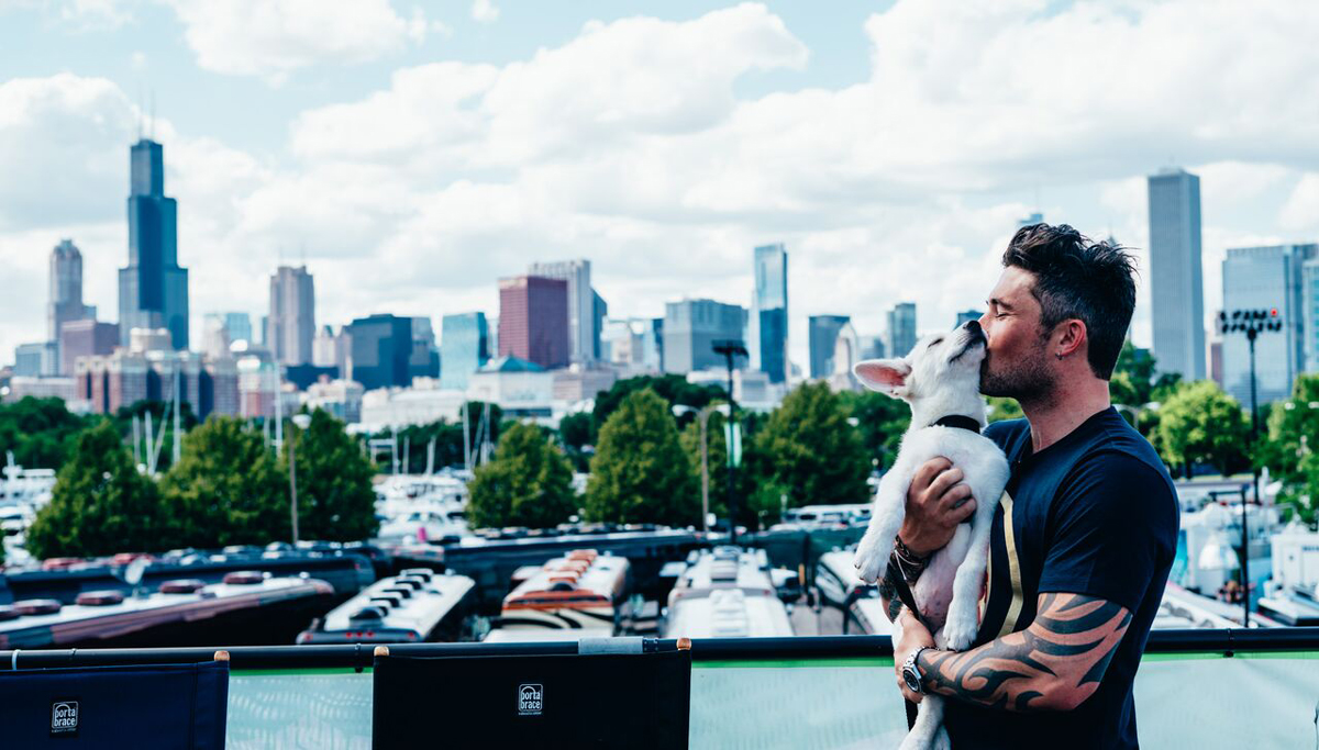 Michael Ray with Dog Wrigley